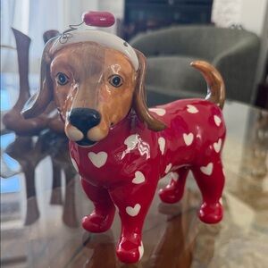 Blue Sky Clayworks Valentine's Day dachshund
